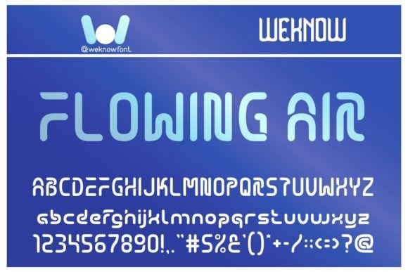 Flowing Air: A Dynamic Techno Font for Modern Design