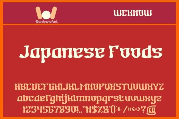 Japanese Foods: A Display Font for Creative Projects
